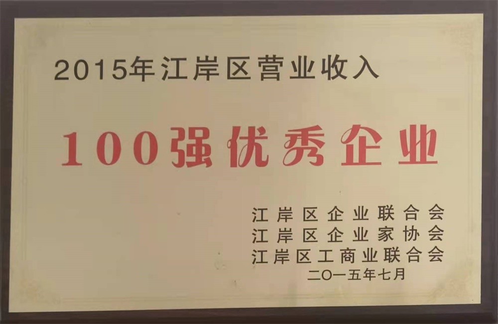 江岸区营业收入100强优秀企业